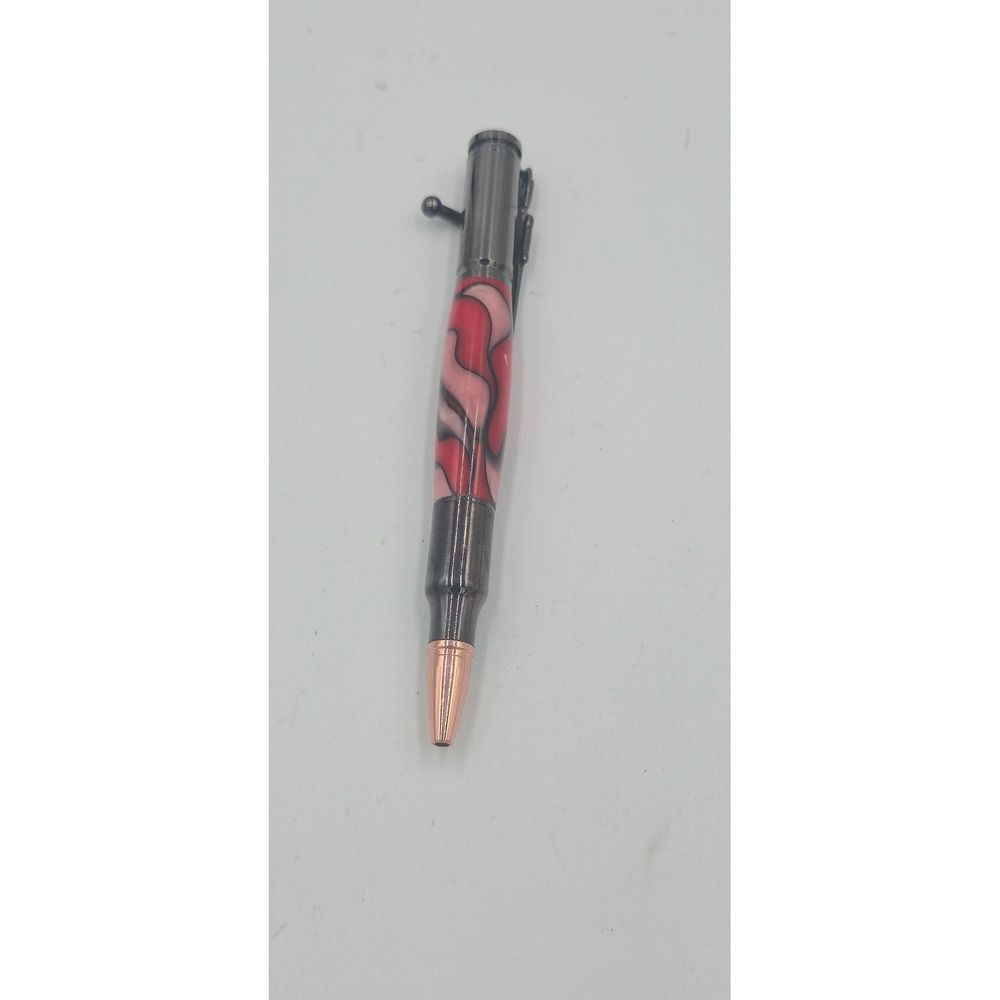 Handmade .30 Caliber Bolt Action Bullet Pen - Custom Acrylic Swirl